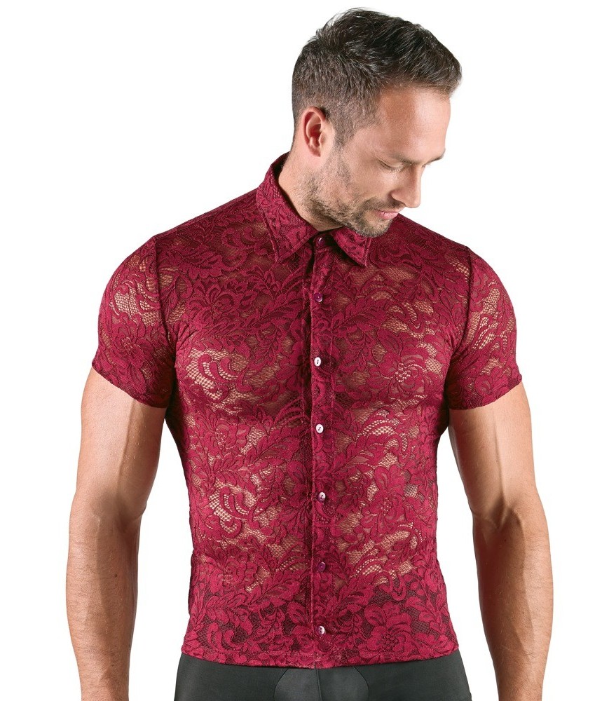 Hemd aus dunkelroter Spitze