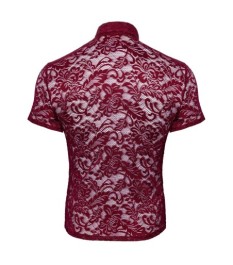 Hemd aus dunkelroter Spitze