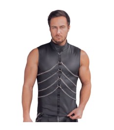 Shirt aus feinem Powernet mit Leo-Samtflockprint