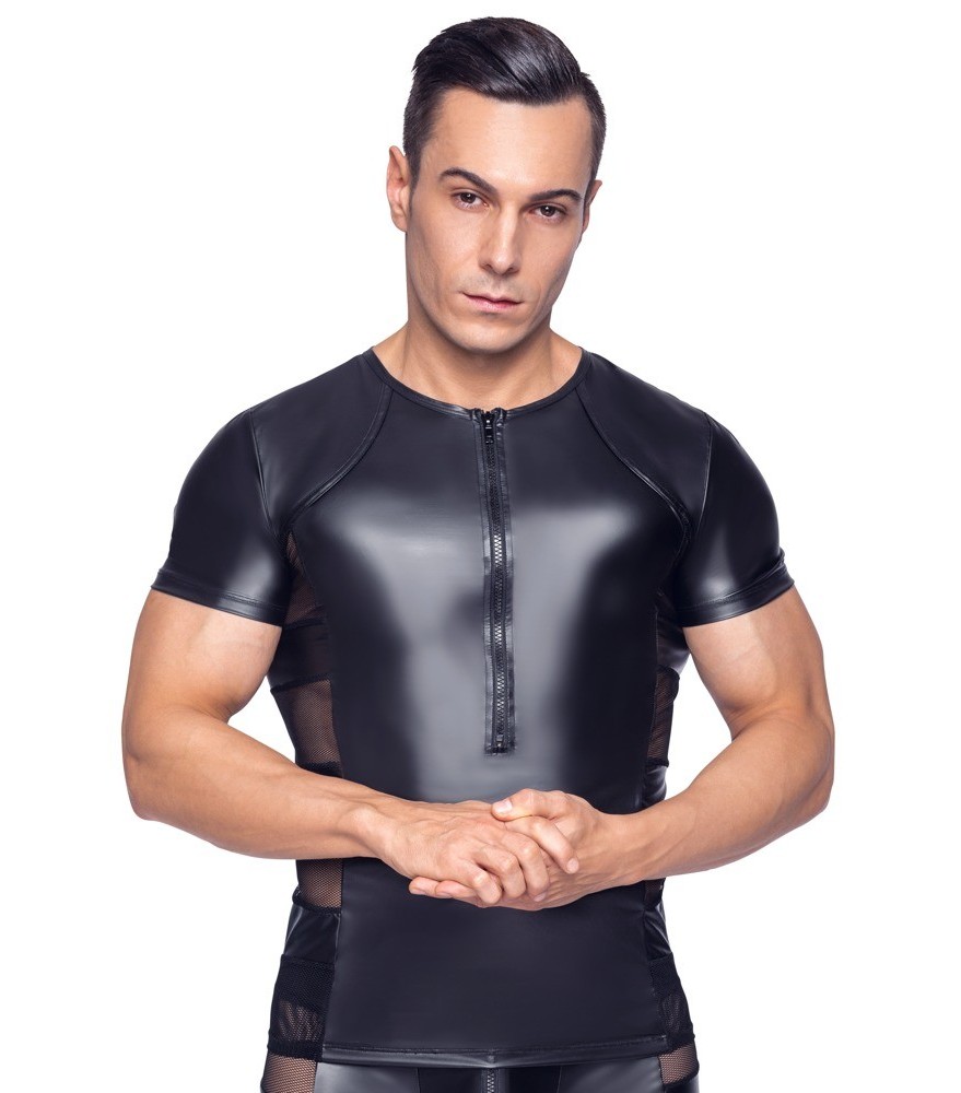 Shirt im Mattlook mit Netz-Einsätzen