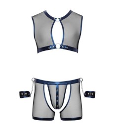 Netz-Top mit Netz-Pants & Handfesseln