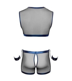 Netz-Top mit Netz-Pants & Handfesseln