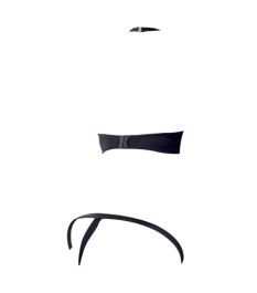 Bügel-BH plus String, mit hufeisenförmigen Metallringen