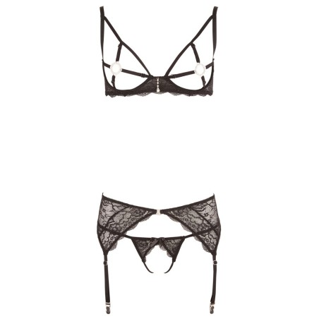 3-teiliges Strapsset aus Spitze