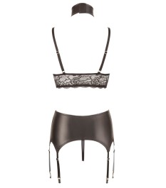 3-teiliges Straps-Set im Mattlook mit Blütenspitze