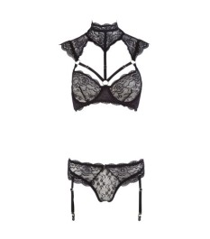 Bügel-BH plus String mit abnehmbaren Strapsen