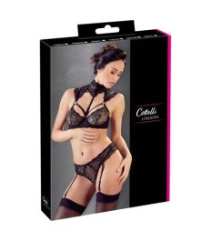 Bügel-BH plus String mit abnehmbaren Strapsen