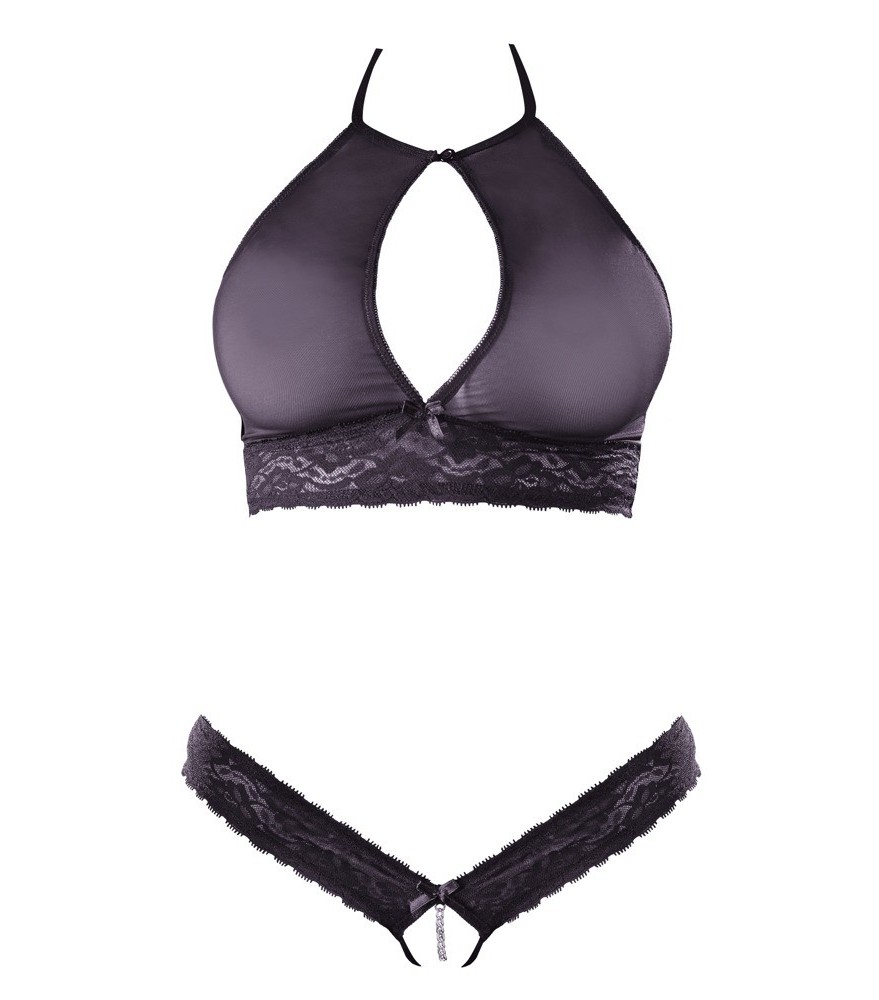 Bralette plus String ouvert