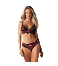 BH plus Slip "Tulia" mit zweifarbiger Spitze