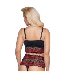 BH plus Slip mit edler 2-farbiger Spitze