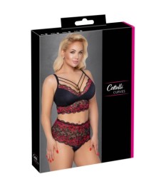 BH plus Slip mit edler 2-farbiger Spitze