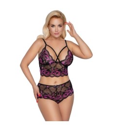 BH plus Slip aus edler 2-farbiger Spitze