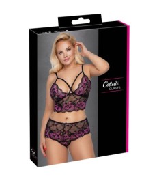 BH plus Slip aus edler 2-farbiger Spitze