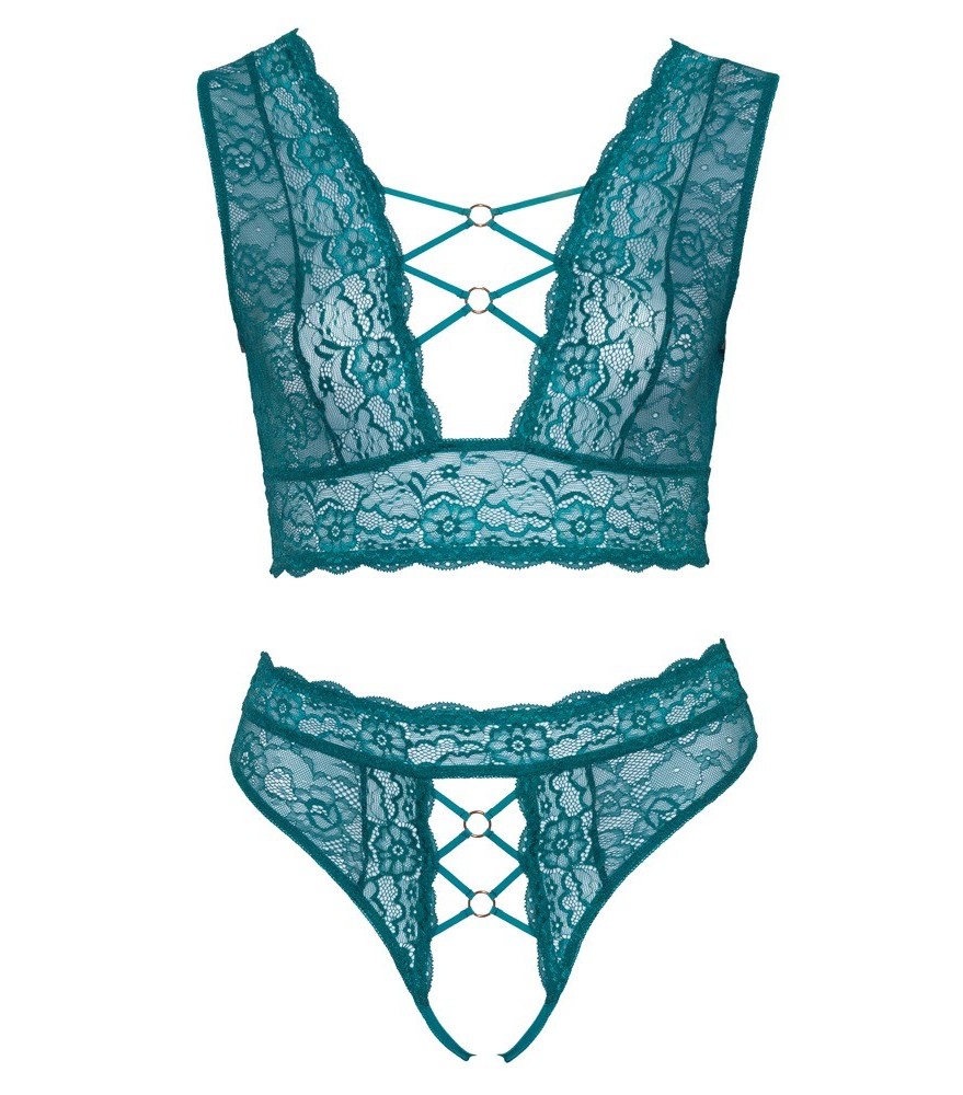 Bralette plus String aus Spitze