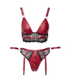 Bralette plus Straps-Slip, edler Mattlook mit Spitze, Strapse abnehmba