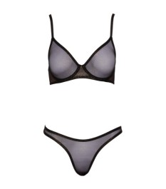 3-teiliges Straps-Set im Mattlook mit Blütenspitze