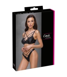 Bügel-BH plus String mit abnehmbaren Strapsen