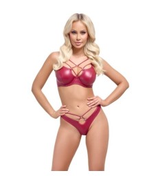 Bügel-BH plus String mit abnehmbaren Strapsen