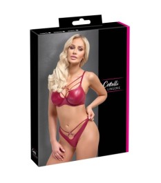 Bügel-BH plus Riostring im roten Wetlook