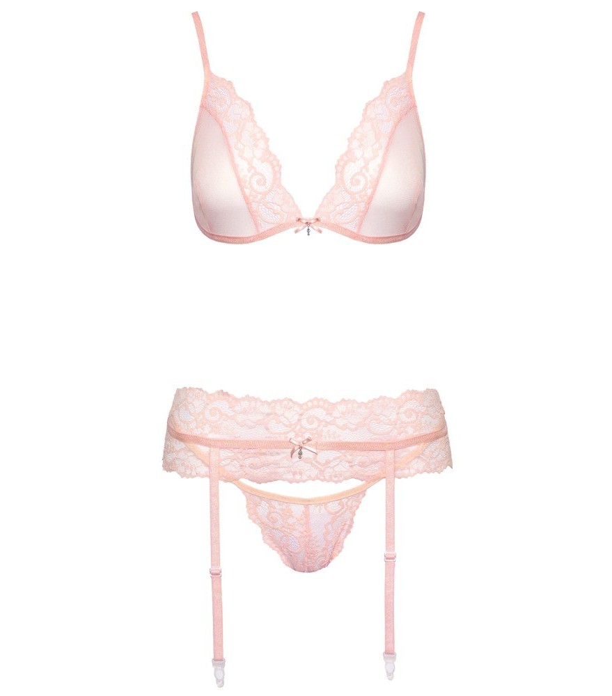 3-teiliges Straps-Set aus Tüll und Spitze