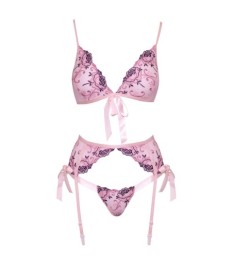 3-teiliges Straps-Set mit Satin-Bindeschleifen