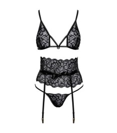 3-teiliges Straps-Set aus Spitze