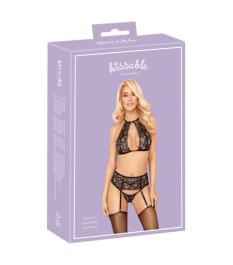 3-teiliges Straps-Set aus Blütenspitze