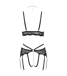 BH plus Slip mit edler 2-farbiger Spitze