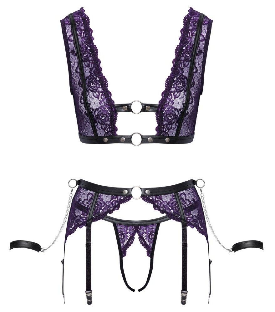 3-teiliges Straps-Set mit abnehmbaren Handfesseln