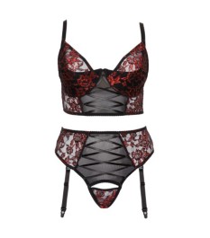 Longline-BH plus Straps-Slip im edlen Material-Mix aus 2-farbiger Spit