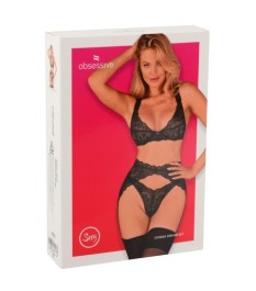 3-teiliges Straps-Set aus Tüll und Spitze