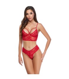 3-teiliges Straps-Set aus Blütenspitze