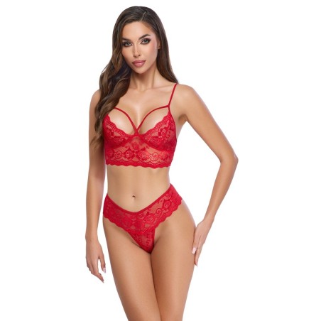 3-teiliges Straps-Set aus Blütenspitze