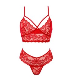 3-teiliges Straps-Set aus Blütenspitze