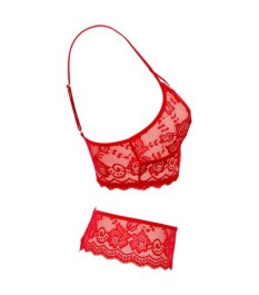 3-teiliges Straps-Set aus Blütenspitze