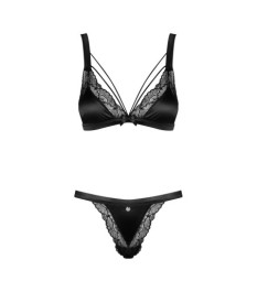 Longline-BH plus Straps-Slip ouvert inklusive Halsband und Armfesseln