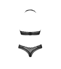 BH plus Slip aus pinkfarbener Spitze