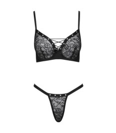 3-teiliges Straps-Set mit feinem Spitzen-Überzug