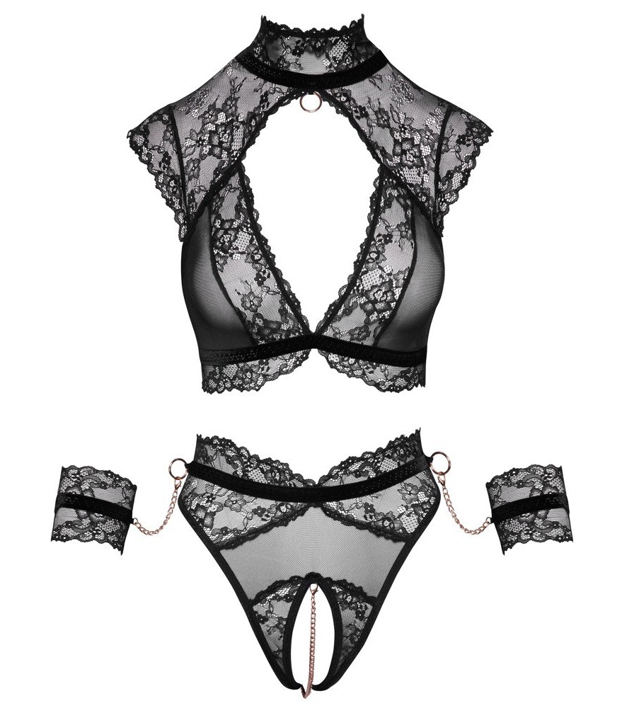 Spitzen-Set mit abnehmbaren Fesseln