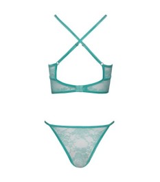 Dessous-Set aus mintfarbener Spitze
