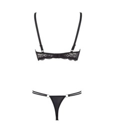 Hebe plus String aus schwarzer Spitze