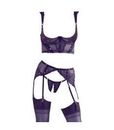 Hebe-Set aus Spitze und Samtelementen