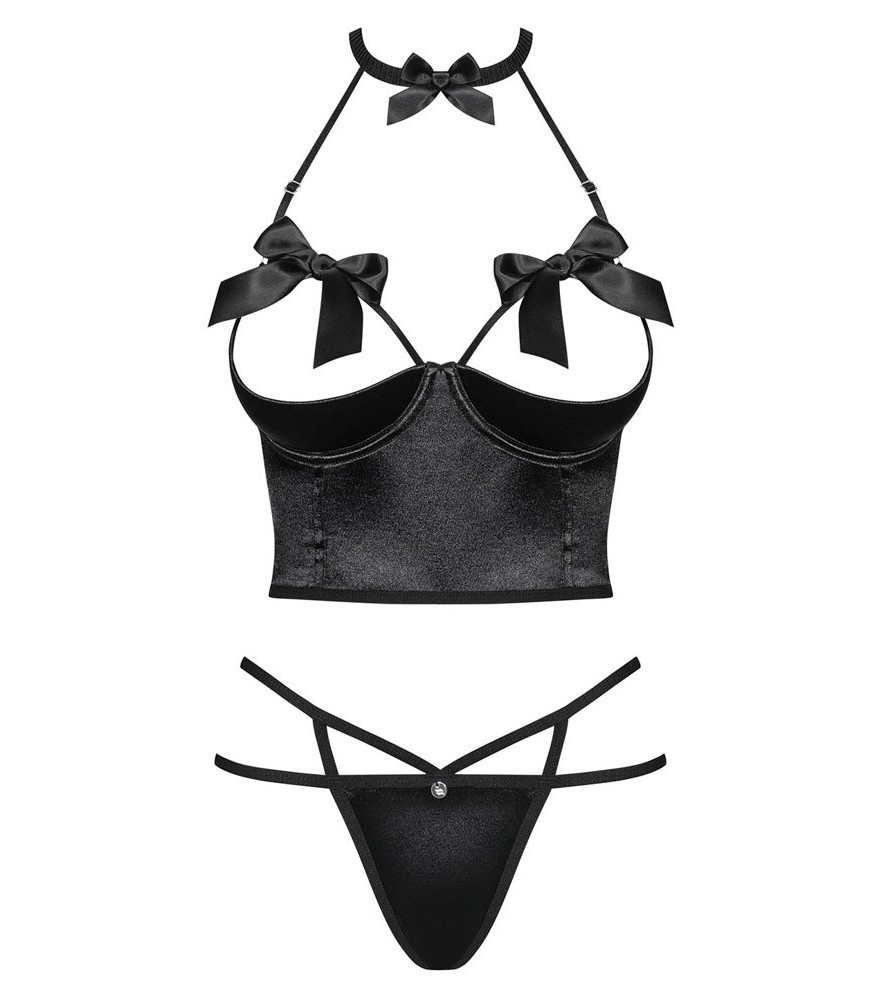 Hebe-BH plus String mit Schleifenverzierung