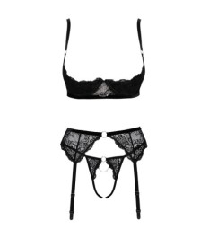 3-teiliges Straps-Set aus feiner Spitze mit Schmuckdetails