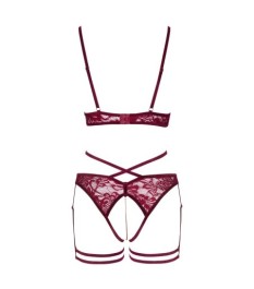 Ouvert-Set aus Spitze und Samtbändern