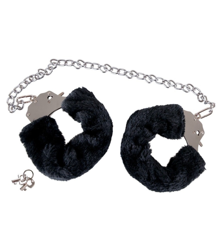 Handschellen „the bigger handcuffs“ mit Plüsch und langer Kette