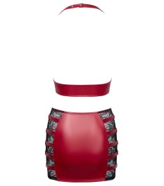 Top plus Minirock im roten Wetlook