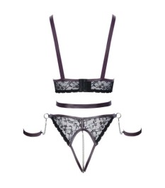 Hebe-BH plus String ouvert mit floraler Stickerei-Verzierung