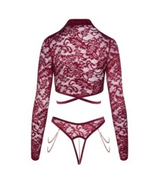 3-teiliges Hebe-Set aus Stretchsatin mit roségoldfarbenen Details