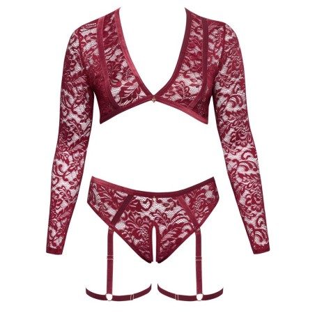 Spitzen-Set mit Samt-Strapsen